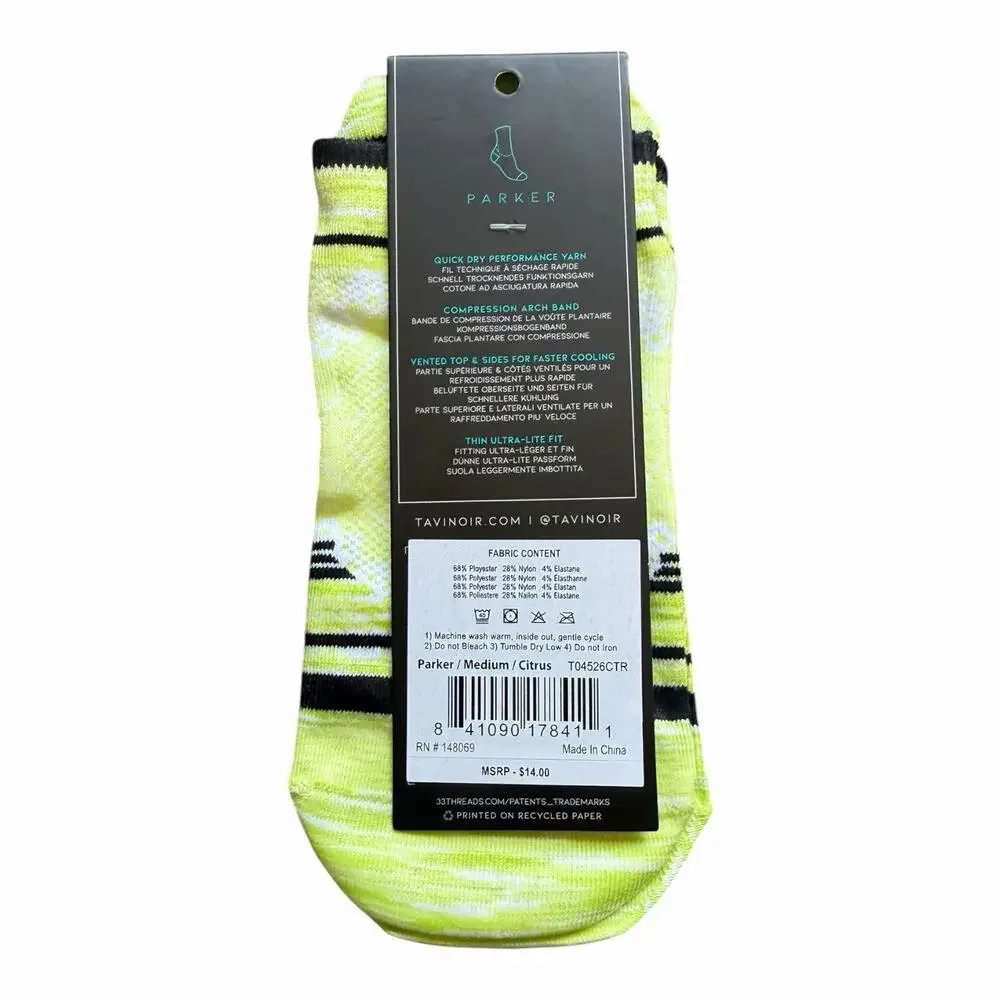 TAVI Sport Parker Citrus Performance Compression Socks Women’s Medium NWT